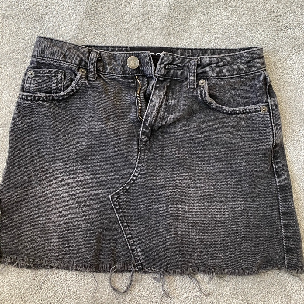 Black denim skirt